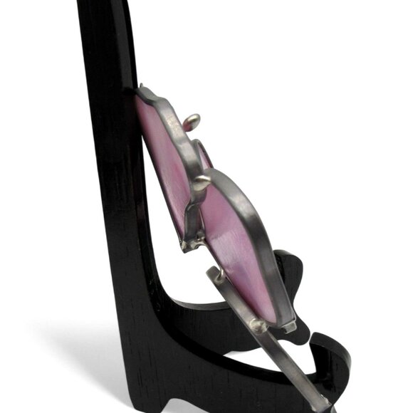 STAINED GLASS Pink Flower 3D Window Hanging Floral Suncatcher - Picture 4 of 10